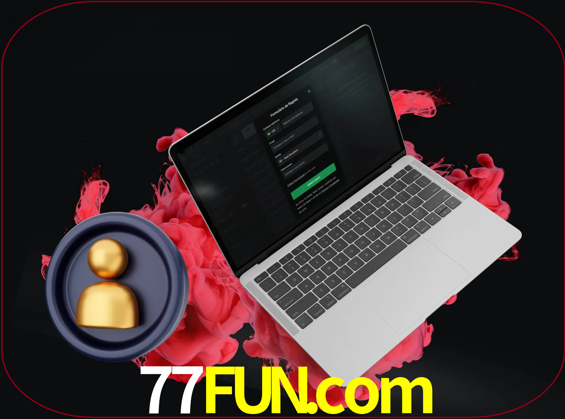 No cabeçalho do site 77fun, clique no botão que o levará a um formulário especial onde terá de introduzir as suas informações actuais.